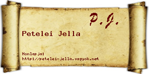 Petelei Jella névjegykártya